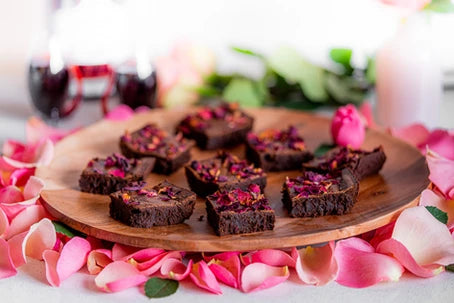 Deep, Dark and Decadent Valentines Day Rose + Chocolate Brownies
